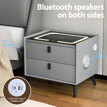 Load image into Gallery viewer, Artiss Smart Bedside Table with Wireless Charging - AIKA Grey
