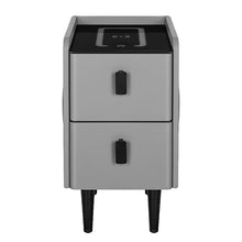 Load image into Gallery viewer, Smart Bedside Table 2 Drawers with Wireless Charging Ports LED Grey AIDA