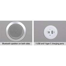 Load image into Gallery viewer, Smart Bedside Table 2 Drawers with Wireless Charging Ports LED Grey AIDA