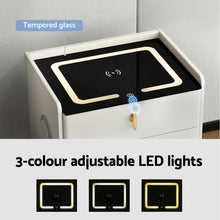 Load image into Gallery viewer, Artiss Bedside Table Wireless Charging - ALMA White
