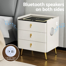 Load image into Gallery viewer, Artiss Bedside Table Wireless Charging - ALMA White
