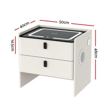 Load image into Gallery viewer, Artiss Smart Bedside Table Wireless Charging - BESS White