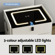 Load image into Gallery viewer, Artiss Smart Bedside Table Wireless Charging - BESS White