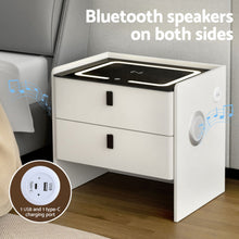 Load image into Gallery viewer, Artiss Smart Bedside Table Wireless Charging - BESS White
