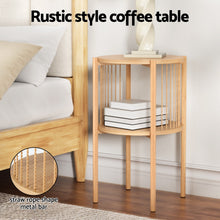 Load image into Gallery viewer, Artiss Coffee Table 2-Tier Round Wood