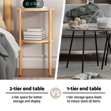 Load image into Gallery viewer, Artiss Coffee Table 2-Tier Round Wood
