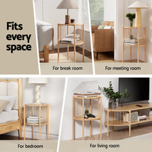Load image into Gallery viewer, Artiss Coffee Table 2-Tier Round Wood