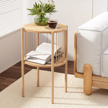 Load image into Gallery viewer, Artiss Coffee Table 2-Tier Round Wood