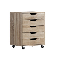 Load image into Gallery viewer, Artiss 5-Drawer Filing Cabinet Mobile Rolling Storage Cabinet Chest of Drawers Stand Scratch Beige