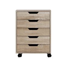 Load image into Gallery viewer, Artiss 5-Drawer Filing Cabinet Mobile Rolling Storage Cabinet Chest of Drawers Stand Scratch Beige