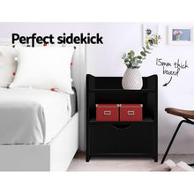 Load image into Gallery viewer, Artiss 2X Bedside Table 1 Drawer with Shelf - FARA Black