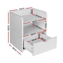 Load image into Gallery viewer, Artiss 2X Bedside Table 1 Drawer with Shelf - FARA White