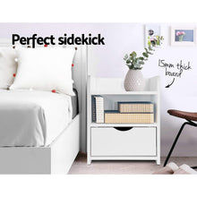 Load image into Gallery viewer, Artiss 2X Bedside Table 1 Drawer with Shelf - FARA White
