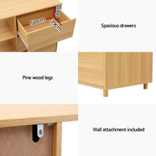 Load image into Gallery viewer, Artiss Chest of 3 Drawers Storage Cabinet 3 Shelves Pine