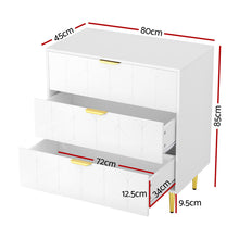 Load image into Gallery viewer, Artiss 3 Chest of Drawers Lowboy Cabinet White
