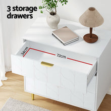 Load image into Gallery viewer, Artiss 3 Chest of Drawers Lowboy Cabinet White