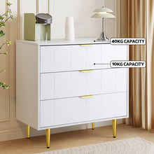 Load image into Gallery viewer, Artiss 3 Chest of Drawers Lowboy Cabinet White
