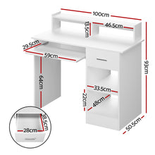 Load image into Gallery viewer, Artiss Computer Desk Shelf Drawer Cabinet White 100CM