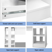 Load image into Gallery viewer, Artiss Computer Desk Shelf Drawer Cabinet White 100CM