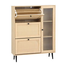 Load image into Gallery viewer, Artiss Shoe Rack Cabinet 3 Flip-out Drawers Pine