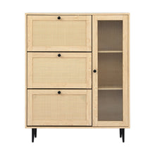 Load image into Gallery viewer, Artiss Shoe Rack Cabinet 3 Flip-out Drawers Pine