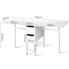Load image into Gallery viewer, Artiss Dining Table Rectangular Extendable White