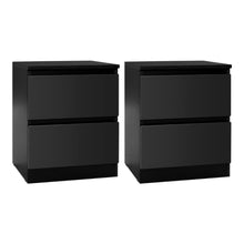 Load image into Gallery viewer, Artiss 2x Bedside Table 2 Drawers - PEPE Black