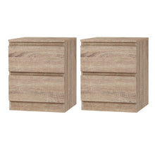 Load image into Gallery viewer, Artiss 2x Bedside Table 2 Drawers - PEPE Oak