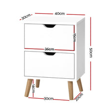 Load image into Gallery viewer, Artiss 2X Bedside Table 2 Drawers - BODEN White