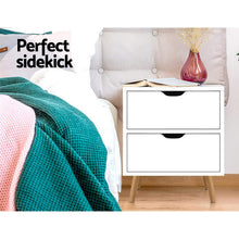 Load image into Gallery viewer, Artiss 2X Bedside Table 2 Drawers - BODEN White