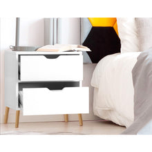 Load image into Gallery viewer, Artiss 2X Bedside Table 2 Drawers - BODEN White