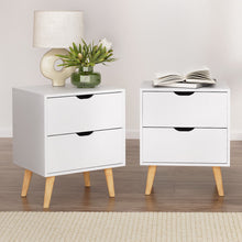 Load image into Gallery viewer, Artiss 2X Bedside Table 2 Drawers - BODEN White