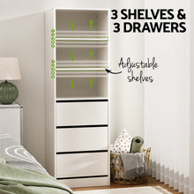 Load image into Gallery viewer, Artiss 3 Chest of Drawers Tallboy Cabinet White