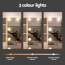 Load image into Gallery viewer, Artiss Dressing Table Set Stool 10 Led Bulbs Wood