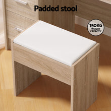 Load image into Gallery viewer, Artiss Dressing Table Set Stool 10 Led Bulbs Wood