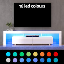 Load image into Gallery viewer, Artiss TV Cabinet Entertainment Unit Stand RGB LED Gloss Furniture 200cm White