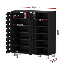 Load image into Gallery viewer, Artiss Shoe Rack Cabinet 6 Tier Storage Shelf Black