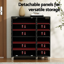 Load image into Gallery viewer, Artiss Shoe Rack Cabinet 6 Tier Storage Shelf Black