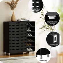 Load image into Gallery viewer, Artiss Shoe Rack Cabinet 6 Tier Storage Shelf Black