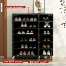 Load image into Gallery viewer, Artiss Shoe Rack Cabinet 6 Tier Storage Shelf Black