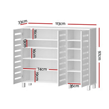 Load image into Gallery viewer, Artiss Shoe Rack Cabinet 30 Pairs Adjustable Shelf White