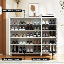 Load image into Gallery viewer, Artiss Shoe Rack Cabinet 30 Pairs Adjustable Shelf White