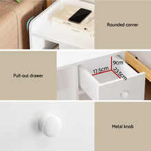 Load image into Gallery viewer, Artiss Bedside Table Drawer Nightstand Side End Table Storage Open Shelf White