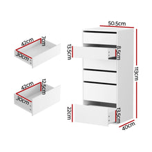 Load image into Gallery viewer, Artiss 6 Chest of Drawers Dresser Tallboy White