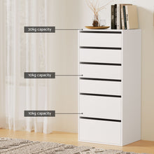Load image into Gallery viewer, Artiss 6 Chest of Drawers Dresser Tallboy White