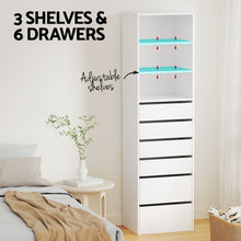 Load image into Gallery viewer, Artiss 6 Chest of Drawers Tallboy Cabinet White