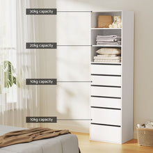 Load image into Gallery viewer, Artiss 6 Chest of Drawers Tallboy Cabinet White