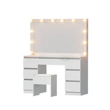 Load image into Gallery viewer, Artiss Dressing Table Vanity Desk Set Stool 12 Led Bulbs White