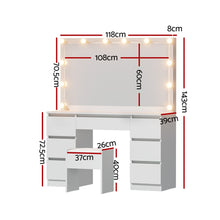 Load image into Gallery viewer, Artiss Dressing Table Vanity Desk Set Stool 12 Led Bulbs White