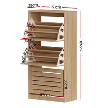 Load image into Gallery viewer, Artiss Shoe Cabinet Storage Drawer 45 Pairs Pine